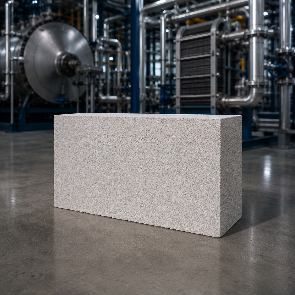 Block de perlita expandida y silicato de sodio para aislamiento térmico industrial en equipos de alta temperatura